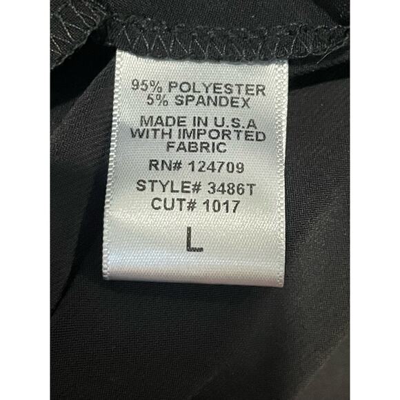 IC By Connie K Women's Blouse L Black Asymmetrical Artsy Pocket Tunic Top Slinky - Picture 11 of 11